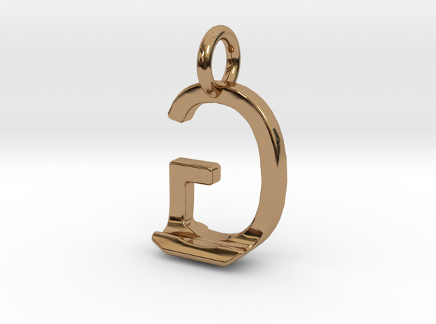 Two way letter pendant - GJ JG in Polished Brass