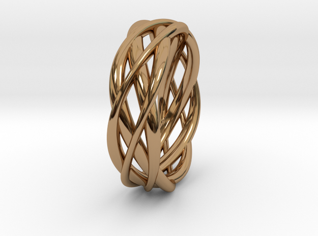 Mobius ring braid  in Polished Brass: 8 / 56.75