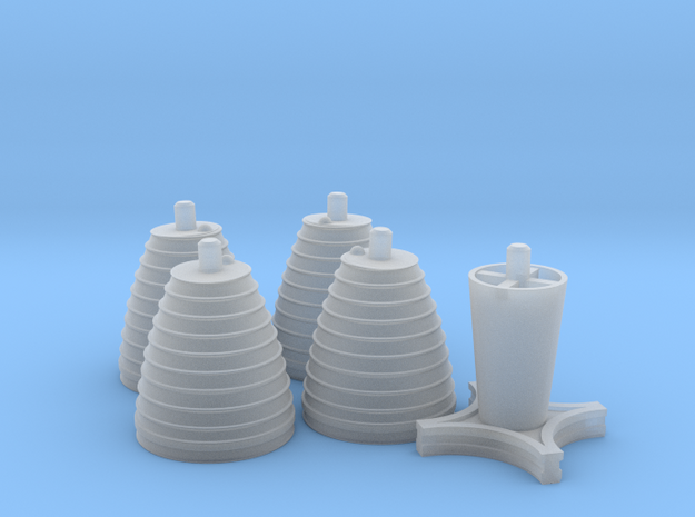 H-1 Engines Early Version (1:72 Inboards ONLY) in Smooth Fine Detail Plastic