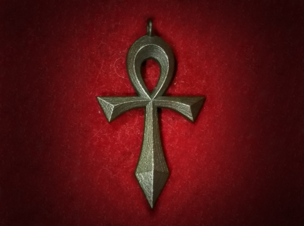Swept Ankh in Polished Bronze Steel