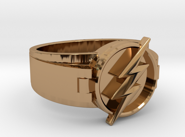 V2 Flash Ring Size 10, 19.80 mm in Polished Brass
