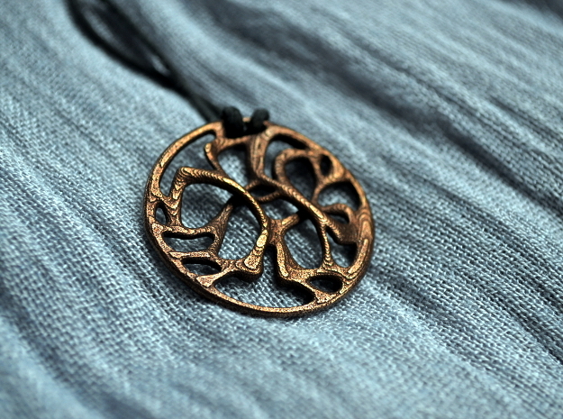 Cobwebs Pendant in Polished Bronze Steel