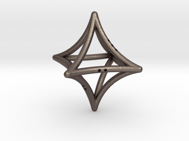 Concave Octahedron in Polished Bronzed Silver Steel