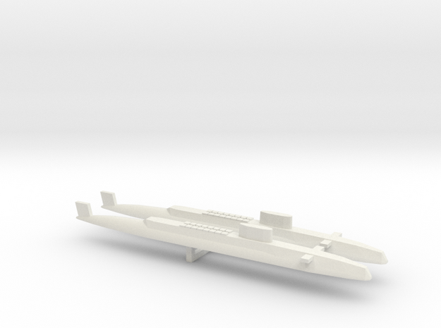 HMS Resolution SSBN x 2, 1/1800 in White Natural Versatile Plastic