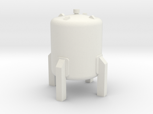 N Scale Small vertical tank in White Natural Versatile Plastic