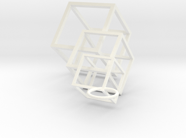 Cube-n-Cube Earrings in White Processed Versatile Plastic
