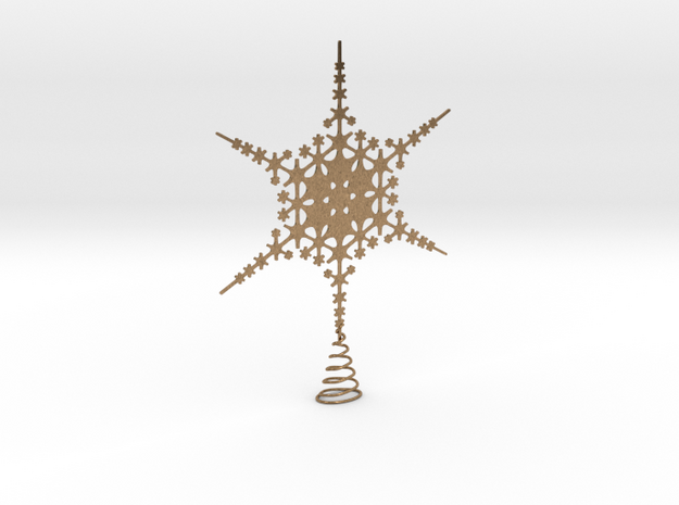 Sparkle Snow Star - Fractal Tree Top - HP0 - S in Natural Brass