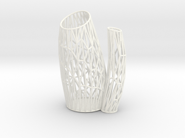 Porifera Vase / Holder Wired (Small) in White Processed Versatile Plastic