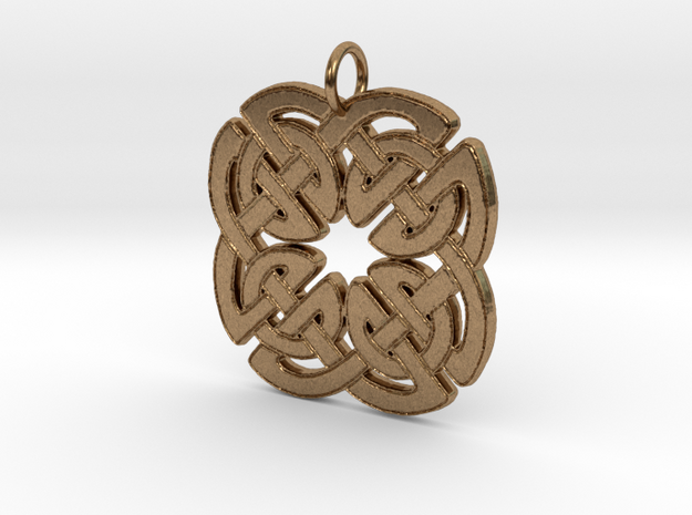 Four Knot Pendant in Natural Brass