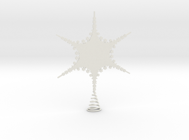 Sparkle Snow Star 2 - Fractal Tree - S in White Natural Versatile Plastic