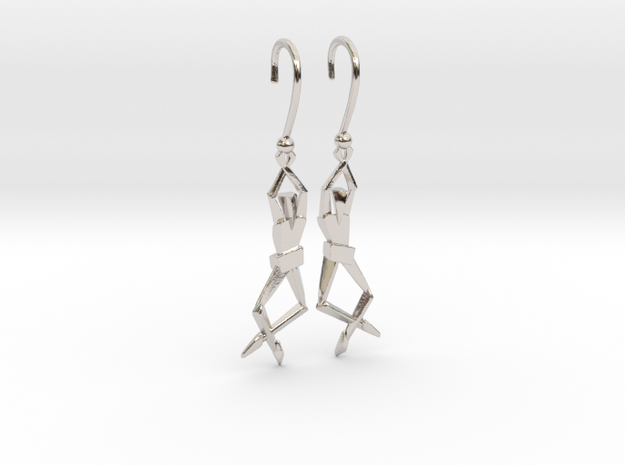 HUMANIS ALPHA ::: EARRINGS in Rhodium Plated Brass