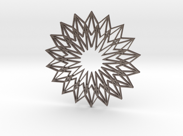 Arabesque: Sunflower in Polished Bronzed Silver Steel