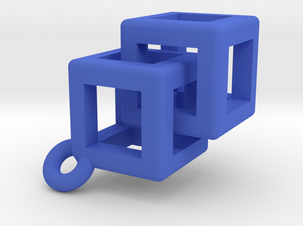 Impossible rounded cubes. in Blue Processed Versatile Plastic