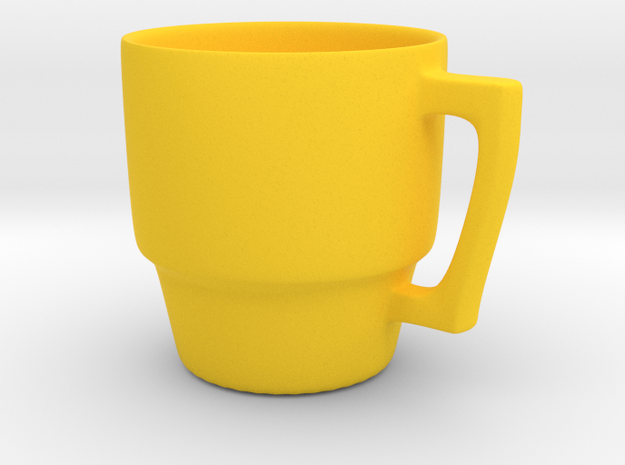 Simple Mug in Yellow Processed Versatile Plastic