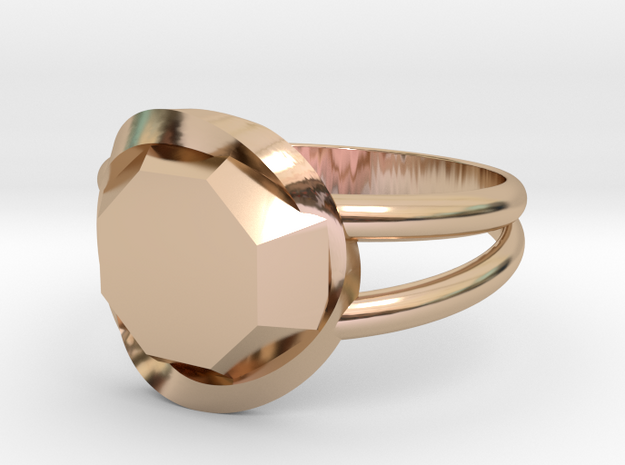 Size 8 Diamond Ring in 14k Rose Gold Plated Brass