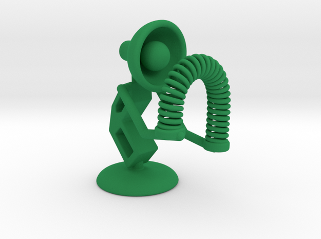 Lala - Playing with "Spring coil toy" - DeskToys in Green Processed Versatile Plastic
