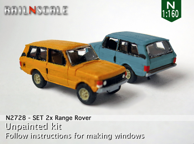 SET 2x Range Rover (N 1:160) in Tan Fine Detail Plastic
