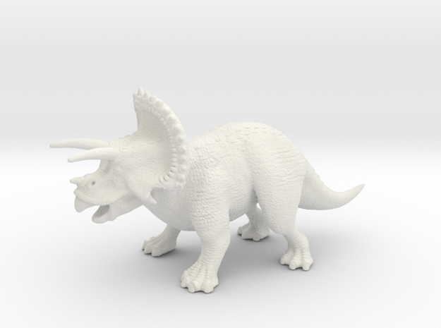 Triceratops in White Natural Versatile Plastic
