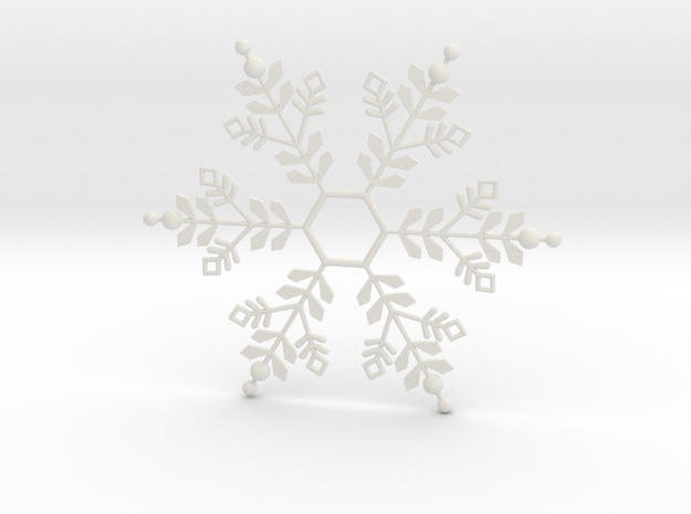 Snowflake Pendant 1 in White Natural Versatile Plastic
