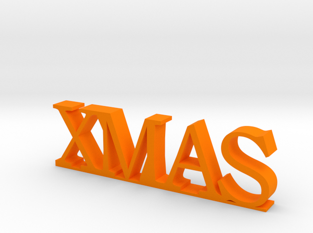 XMAS Letters in Orange Processed Versatile Plastic