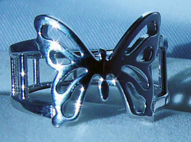 Butterfly Ring in Rhodium Plated Brass