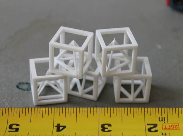 Tetra Cube in White Natural Versatile Plastic