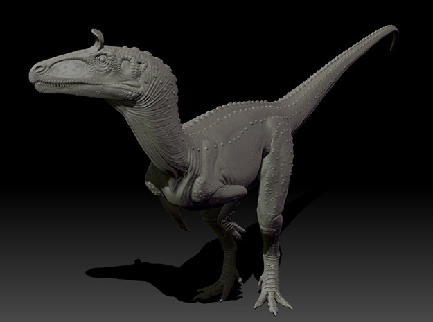 1/40 Cryolophosaurus - Standing in White Natural Versatile Plastic