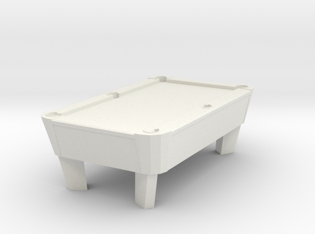 Pool Table - Qty (1) HO 87:1 Scale in White Natural Versatile Plastic