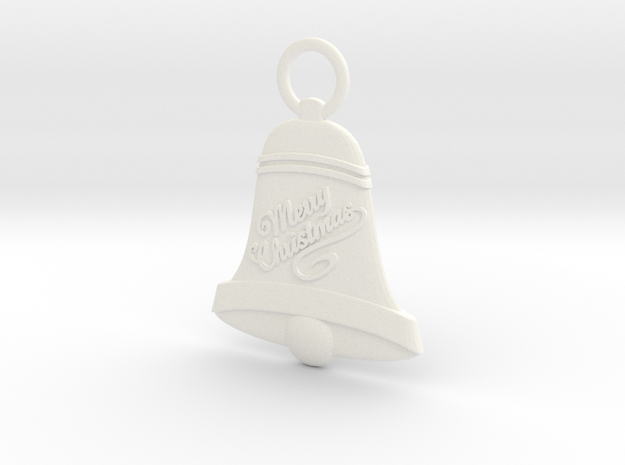 Bell Christmas Ornament in White Processed Versatile Plastic