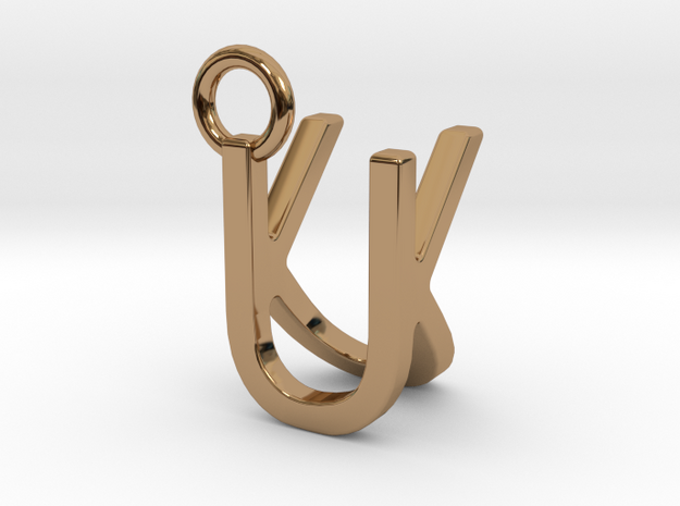 Two way letter pendant - KU UK in Polished Brass