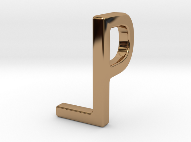 Two way letter pendant - LP PL in Polished Brass