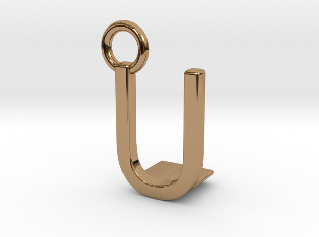 Two way letter pendant - LU UL in Polished Brass