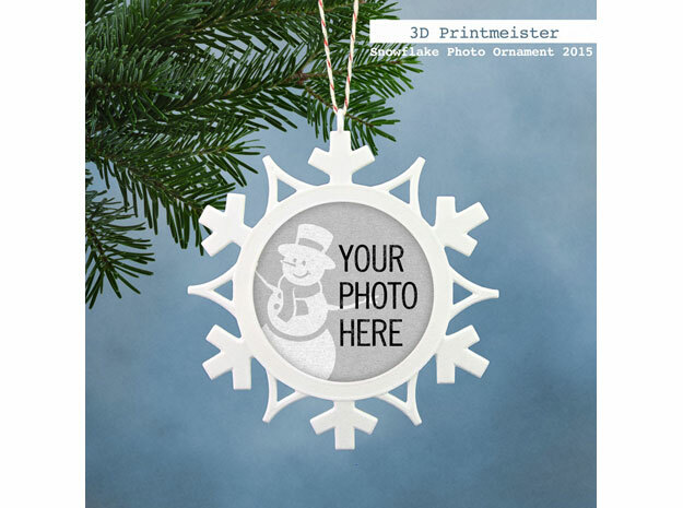 Christmas Snowflake Photo Ornament in White Processed Versatile Plastic