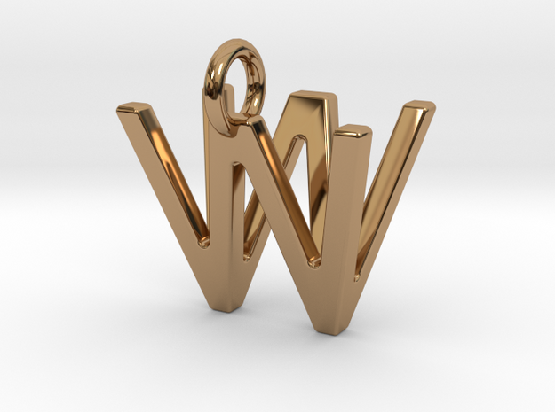 Two way letter pendant - VW WV in Polished Brass