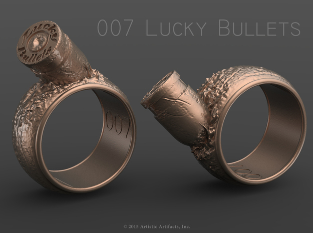 007 Lucky Bullets -Size 7.5 in Natural Brass