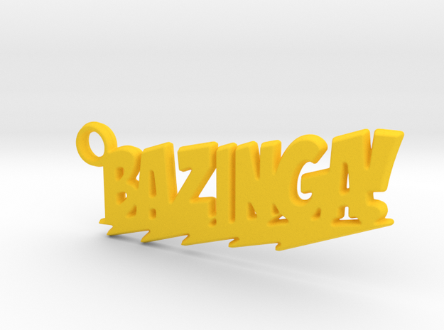 Bazinga Keychain in Yellow Processed Versatile Plastic