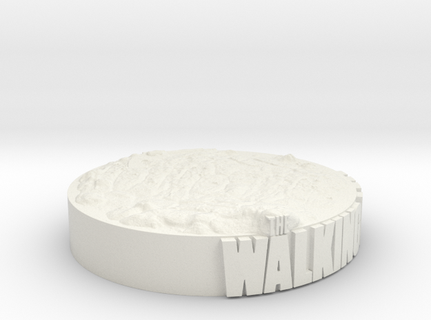 Base Display for Walking Dead Figures in White Natural Versatile Plastic