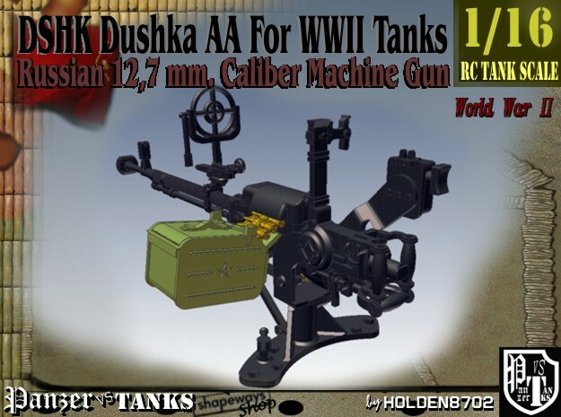 1-16 DSHK Dushka AA For WWII Tanks in Tan Fine Detail Plastic