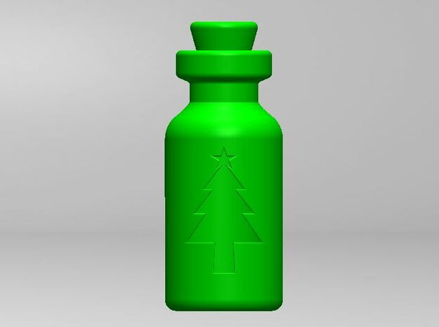Small Bottle (Christmas Tree) in White Processed Versatile Plastic