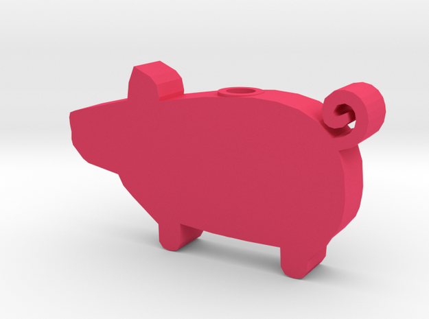 DRAW HC ornament - piggy in Pink Processed Versatile Plastic