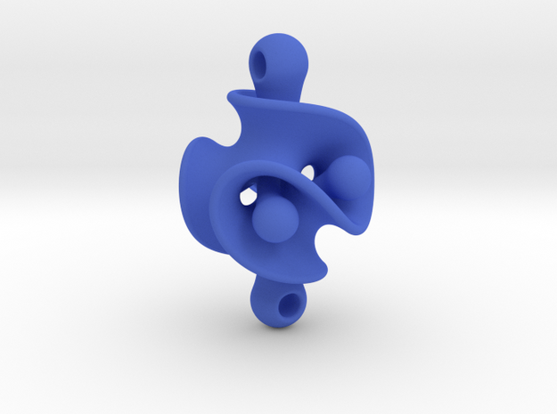 Triple Torus Pendant in Blue Processed Versatile Plastic