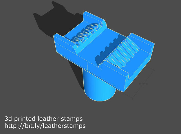 Leather stamp 1 + tool, for basketweave pattern to in Blue Processed Versatile Plastic