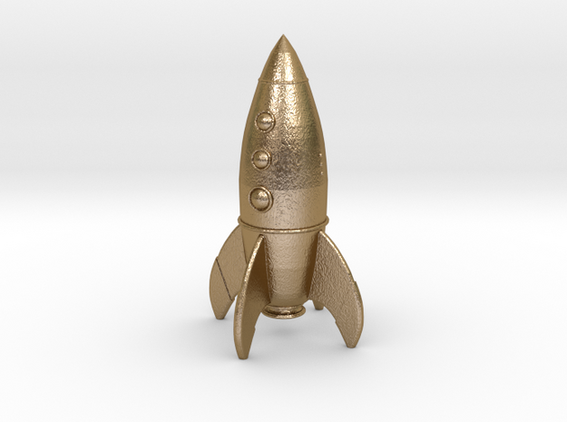 Rocket in Polished Gold Steel