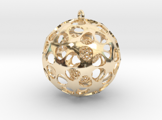 Hadron Ball - 3.8cm in 14k Gold Plated Brass