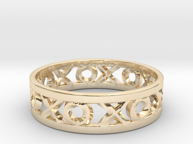 Size 9 Xoxo Ring in 14k Gold Plated Brass
