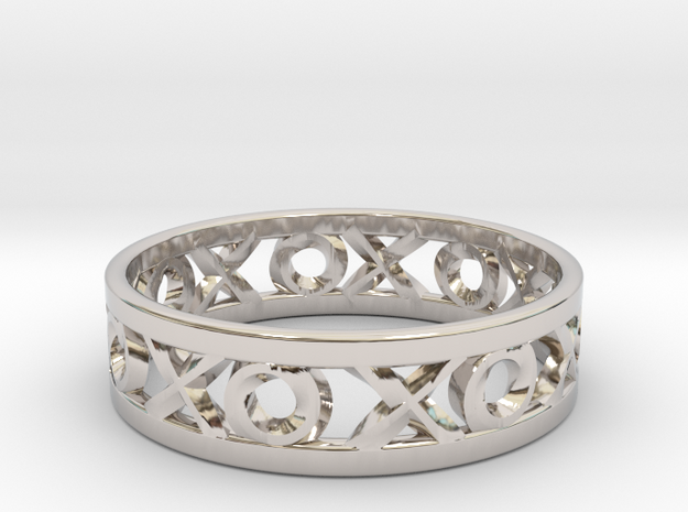 Size 10 Xoxo Ring in Rhodium Plated Brass