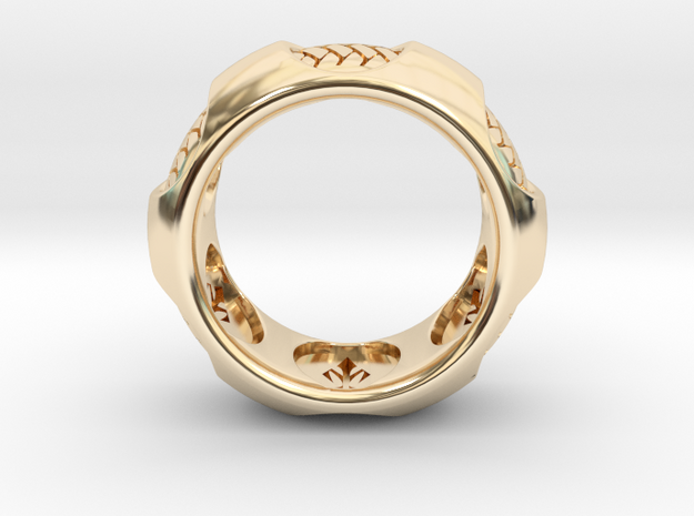 RADIAL 2 RING SIZE 11 in 14k Gold Plated Brass
