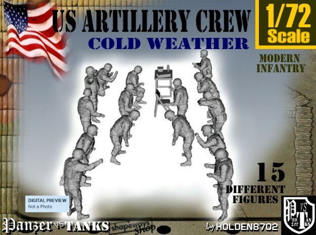 1-72 US Artillery Crew Cold Weather in Tan Fine Detail Plastic