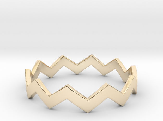 Zig Zag Wave Stackable Ring Size 11 in 14K Yellow Gold