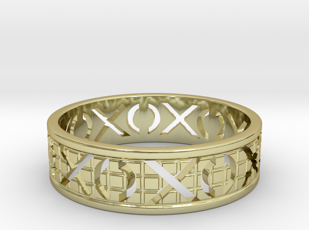 Size 11 Xoxo Ring A in 18k Gold Plated Brass